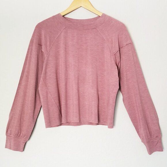 NEW Thrive Societe Long Sleeve Modal Jersey Pullover Top Rose Pink Size S $72 - Picture 2 of 14
